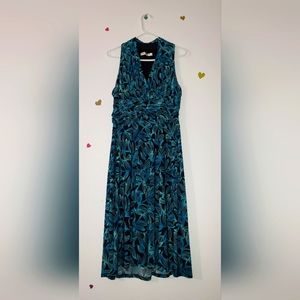 Evan Picone blue floral stretch dress